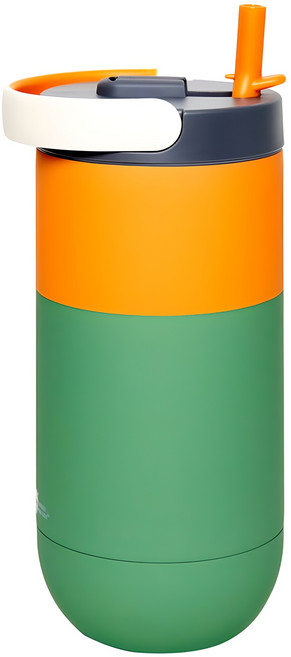 아소부 스테인레스 손잡이 빨대 대용량 세라믹 오르빗 보온보냉 텀블러, 파스텔그린, 900ml, 1개