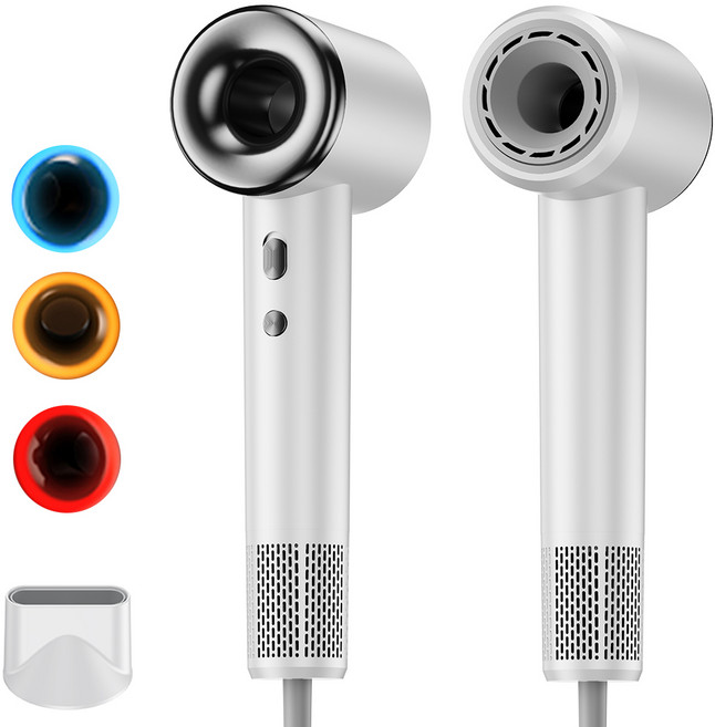 Jilimeli 전문가용 초경량 빠른 건조 파워 헤어드라이기 2000W BLDC 브러시리스, 흰색