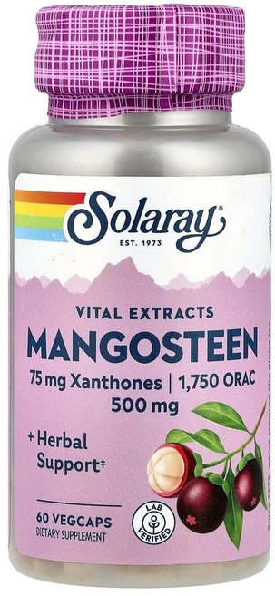 솔라레이 망고스틴 열매 추출물 500mg 베지 캡슐, 1개, 60정 - 쿠팡