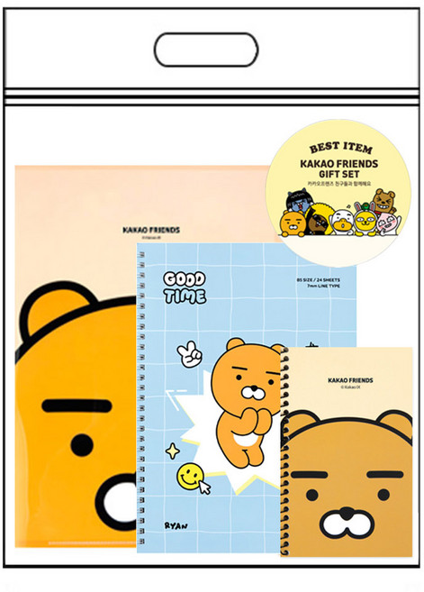 카카오프렌즈 학용품세트 문구세트4000 +선물포장, 카카오문구세트4000(라이언SET), 1세트