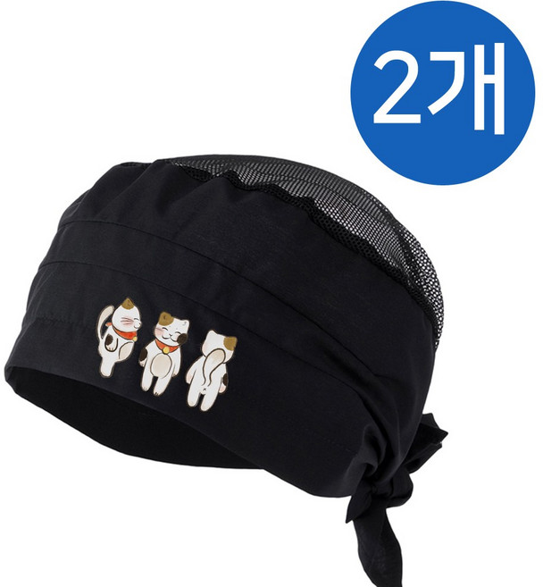 메쉬두건 네코주하(Jooha) / 커스텀 디자인 망사두건 / 일식디자인 해적모자 / 주방 위생모자