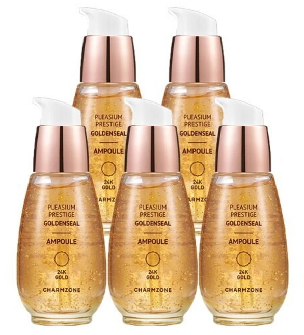 참존 골든실 순금 24k 미백+주름개선 앰플 30ml /세럼 에센스 기능성 탄력 피부노화방지, 5개 - 쿠팡