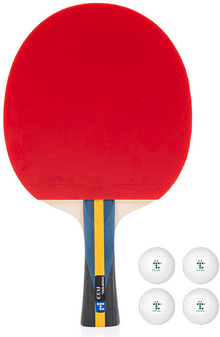 티마운트 프로필 R33 쉐이크핸드 러버일체형 탁구라켓 방과후수업용, 1개