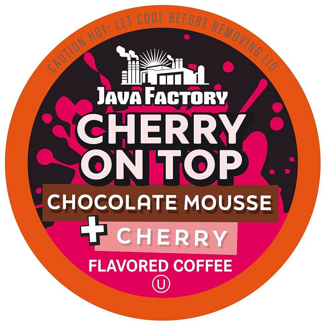 Java Factory 커피 포드 초콜릿 그레이엄 크래커 및 마시멜로 맛 커피 큐리그 K-컵 브루어용 스모어 40개, 40 Count (Pack of 1), Cherry On Top