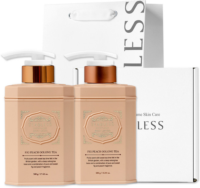 티블레스 퍼퓸 바디로션 + 바디워시 + 선물상자 세트 우롱티 피그 피치 우롱티향, 1세트