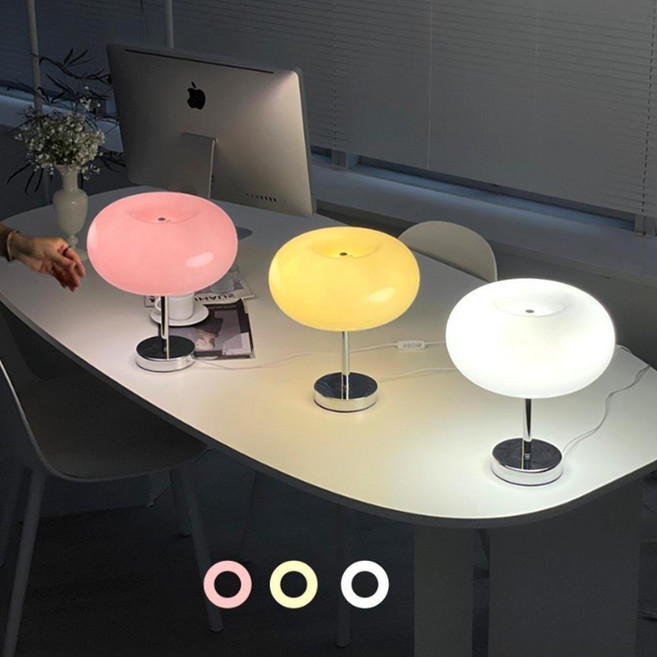 도넛형무드등 LED테이블조명 수면등 침실스탠드, 화이트 슈가