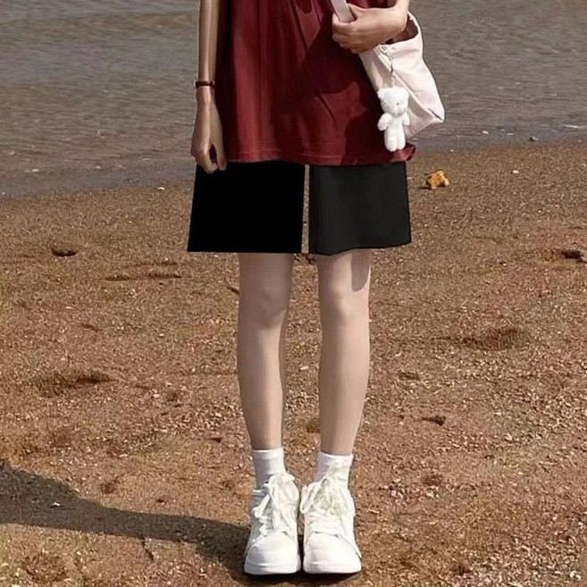 Peri 寬腿七分褲 女 夏季薄款 高腰垂感 冰絲 休閒顯瘦 直筒短褲