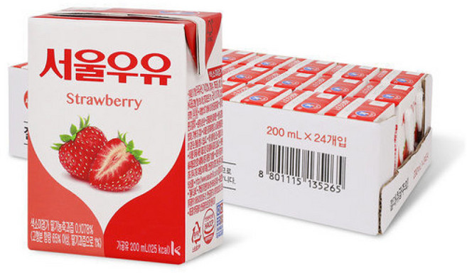 서울우유 딸기 멸균우유 200ml 24개