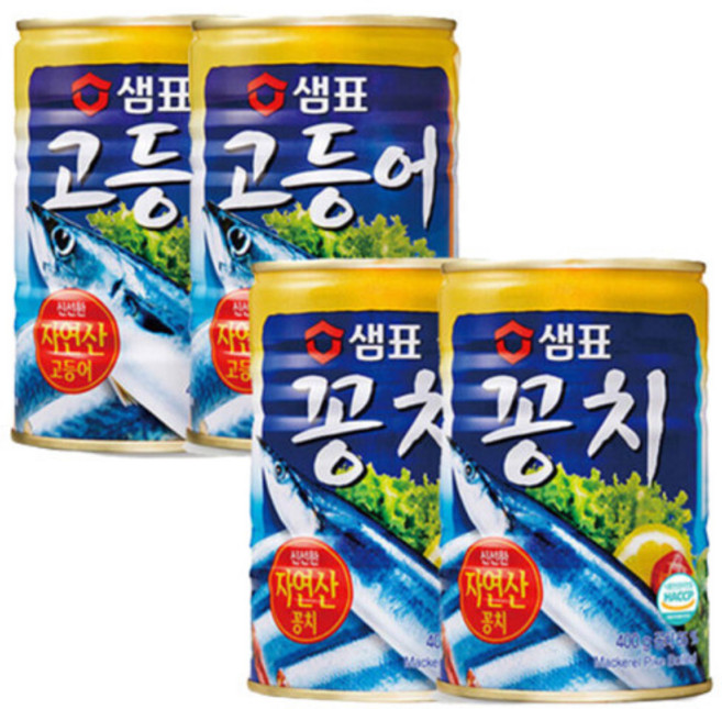 샘표 수산 통조림 2종 (꽁치 + 고등어 ), 2개, 1g