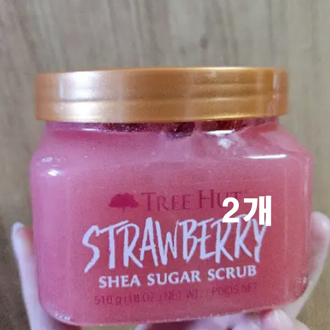 (정품) 트리헛 시어 슈가 스크럽 스트로베리 시어버터 바디스크럽 각질 케어 설탕 샤워, 2개, 510g