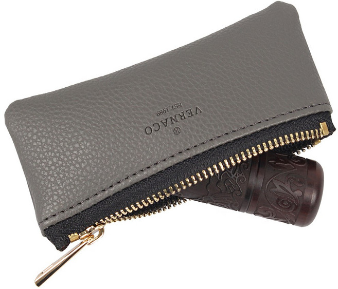 국산 미니 가죽 도장지갑 인감도장케이스, 그레이