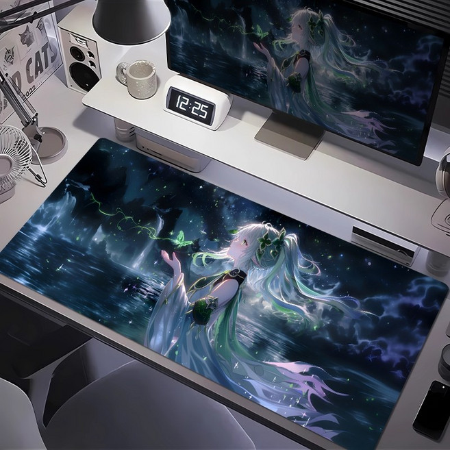 원신 굿즈 푸리나 코코미 호두 각청 라이덴 감우 코코미 나히다 신학 아이테르 아야토 유라 알하이탐 고급 일러스트 캐릭터 마우스 키보드 게이밍 장패드 3mm, 700x300x3mm, 1개, 37.나히다