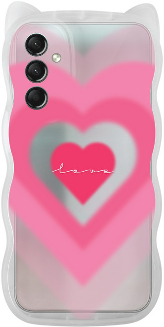 99가지 갤럭시A24 A245 전용 고양이귀 쫑긋 캣웨이브 디자인 투명케이스