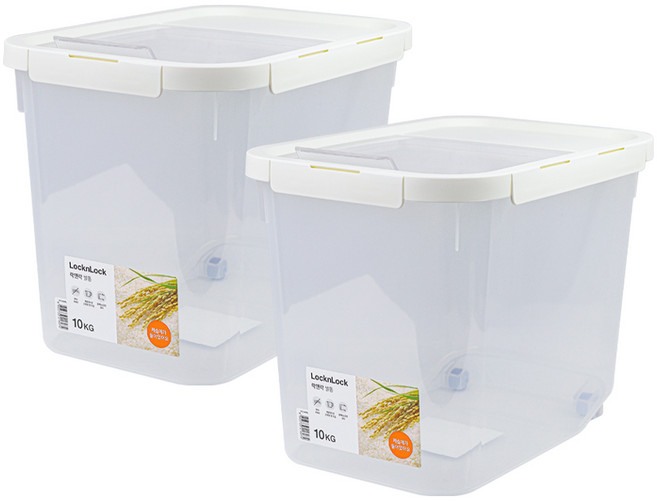 락앤락_쌀통 10kg x 2개 + 계량컵 + 제습제 HPL561