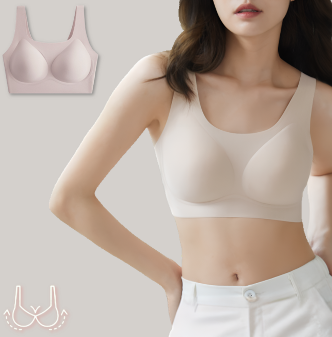 브이럽스 3D 볼륨업 노와이어 일체형 스포츠 브라 탑