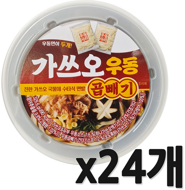 한일 가쓰오우동 곱빼기 큰컵, 24개, 329.6g