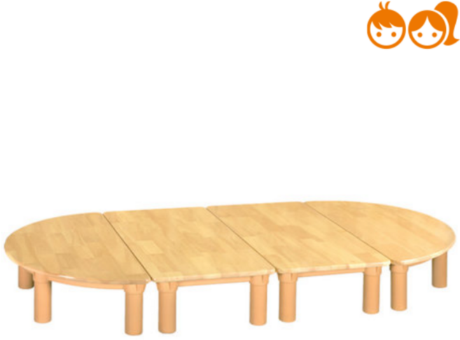 그린키즈 고무나무 원목 영아책상세트/어린이집시설교구 영아용원목책상