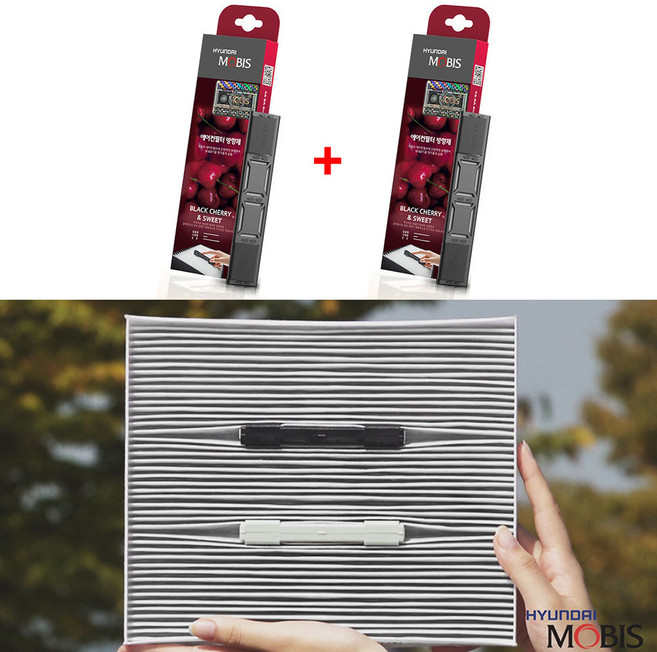 현대모비스 에어컨 필터 방향제 블랙체리스윗 향 2개입, 1개, 블랙체리
