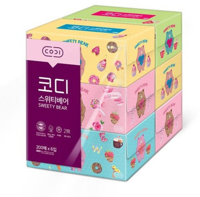 스위티베어 200매6입 1팩 코디
