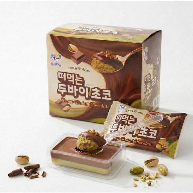 Happy Time 韓國 杜拜巧克力開心果巧克力杯, 60g, 2個