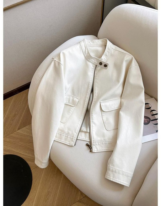 韓版休閒PU皮短款機車服皮衣外套