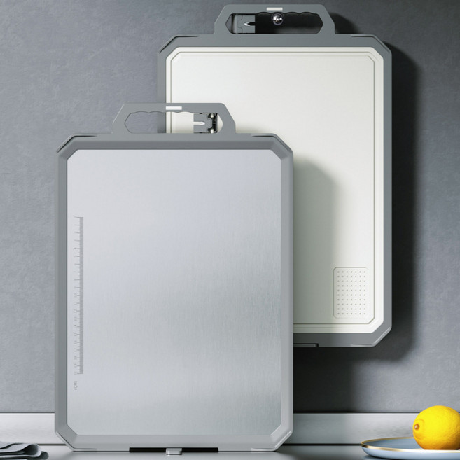 조은마음 스테인리스 304 칼집 안나는 양면 스텐 도마, 1개