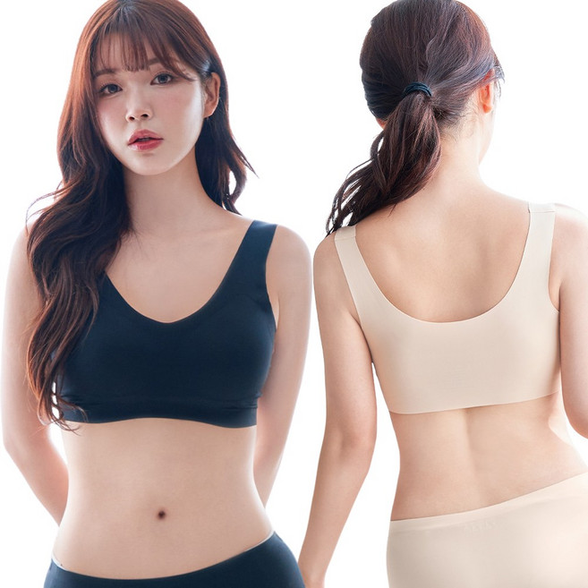 젝소 여성 노와이어 브라자 편한 일체형 심리스 브래지어 2P