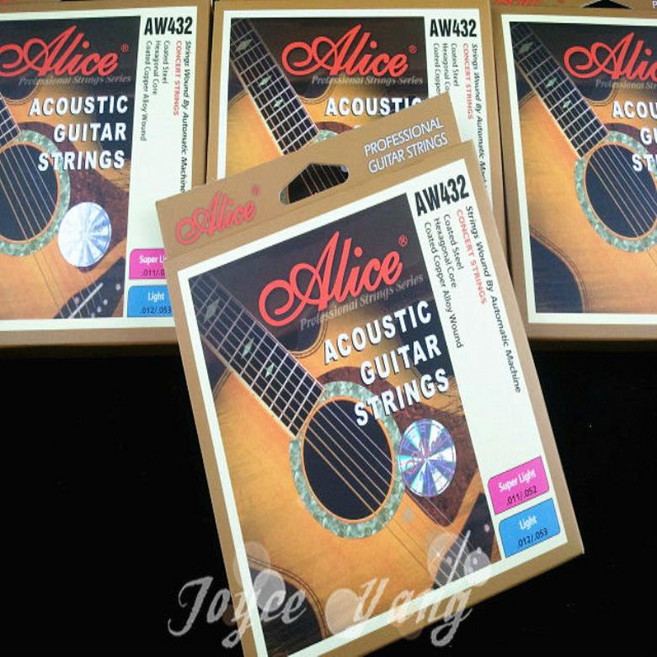 앨리스 AW432P 어쿠스틱 기타 스트링 도금 스틸 다채로운 볼 엔드 종이 상자 3 세트, 02 SUPER LIGHT, 1개