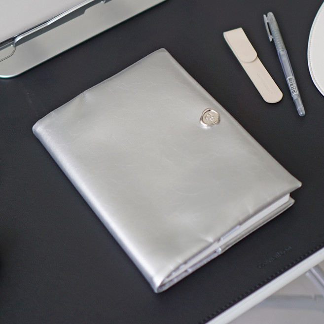 글로시 방수 가죽 북커버 A5 B6 다이어리 민음사 성경 커버, 1개, 글로시 실버