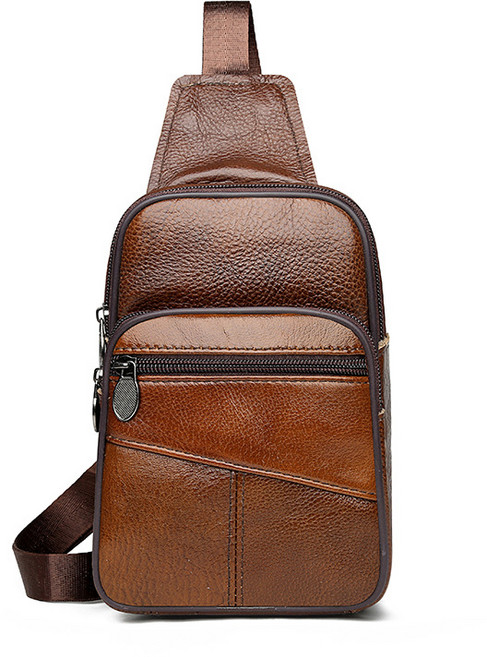 남자 여행용 가죽 크로스백 캐주얼 멀티 힙색 슬링백 천연 소가죽 남자 메시저백 크로스백 데일이 방수 운동 여행 슬링백 패션 웨이스트백 QXX
