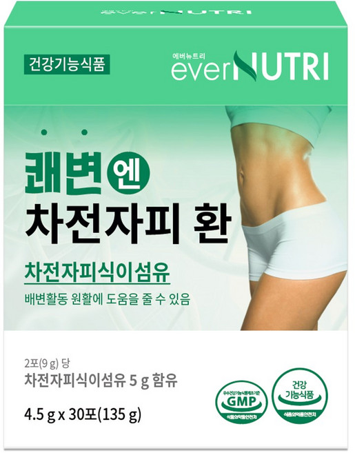 에버뉴트리 쾌변엔 차전자피 식이섬유 환 30포, 1박스, 135g