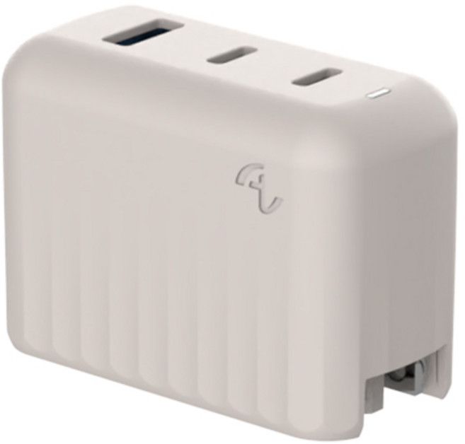 Allite A1 Pro 三孔氮化鎵充電器 (附萬國插腳組) - 快速充電、多設備適用, 淺褐灰, 1個