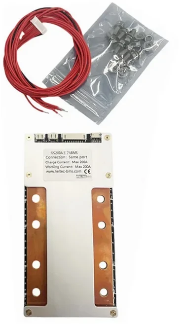 헬테크브이엠에스 6s 7s bms 8s 24v 리튬인산철 30A 120A 밸런스드리튬 배터리 보호 보드 인버터, 16 6S 200A 3.7V Same