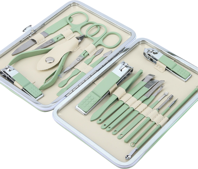 정원전산 손톱깎이 18종 세트 JWN-18, 1세트, 그린