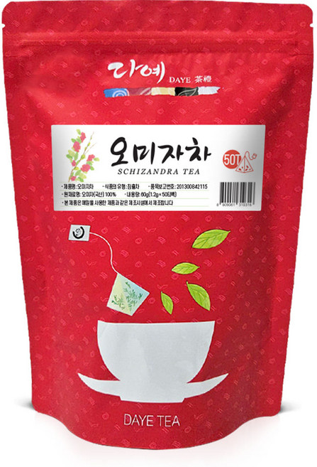 [본사직영] 다예 100% 국산 맛있는 오미자차 생분해 삼각티백, 1개, 50개입, 60g