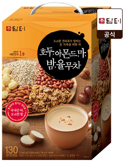 담터 호두 아몬드 마 밤 율무차, 18g, 130개입, 1개