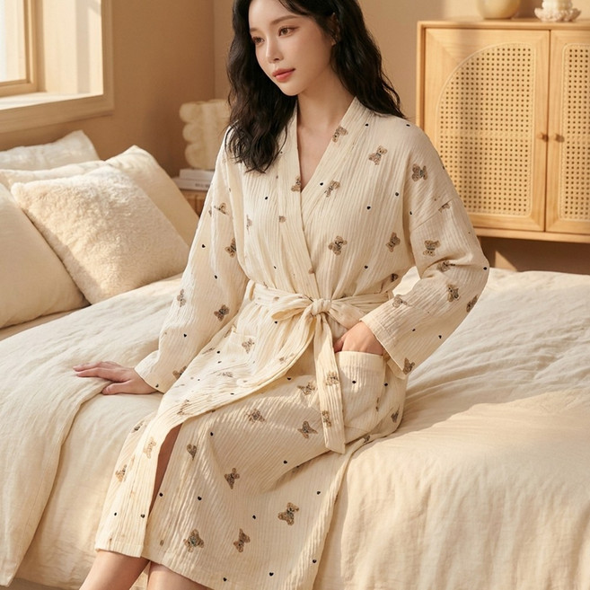 루메이크 여리핏 여성 샤워가운, 1개, 하트베어