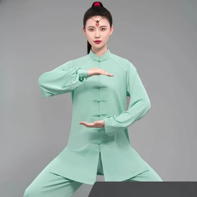 플로우 드레이프 태극복 부드럽고 가벼운 쿵푸 유니폼 무술복 남녀 전통 중국식 루즈핏, 05 XXL, 04 Sample Picture