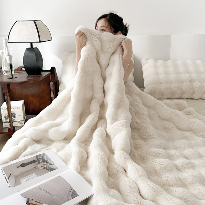 몽루아 이중보온 포근하고 두꺼운 극세사 담요 쇼파 침대 이불 블랭킷
