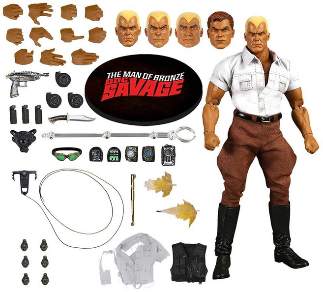 Mezco Doc Savage: The Man of Bronze 디럭스 에디션 1:12 집단 액션 피규어, Mezco Doc Savage: The Man of 브