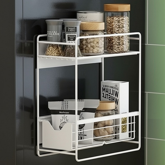 소프트엣지 슬라이딩 세탁기 자석 선반, 화이트, 1개