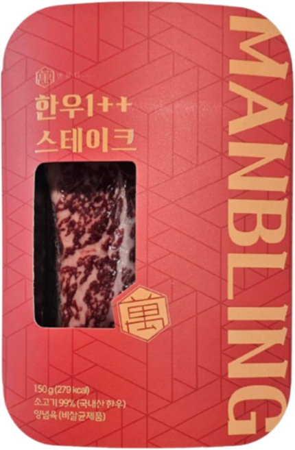 만블링 한우 1++ 스테이크 (총1.5kg), 150g, 10개