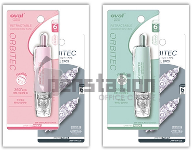 오발 수정테이프 마카롱시리즈 QSR-506/B 세트, 마카롱 핑크 세트+마카롱 그린 세트, 1개
