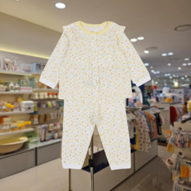 아가방 여름 아기 내복 유아 메르디 내의 상하 세트 여아 긴팔 내복 아동 실내복 아기옷 NC유성점