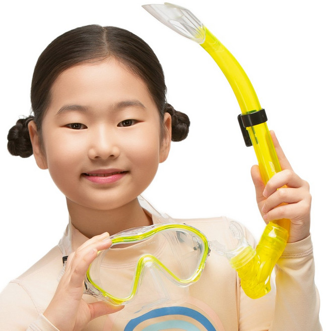 아동용 실리콘 스노클링세트 BN-607, 옐로우