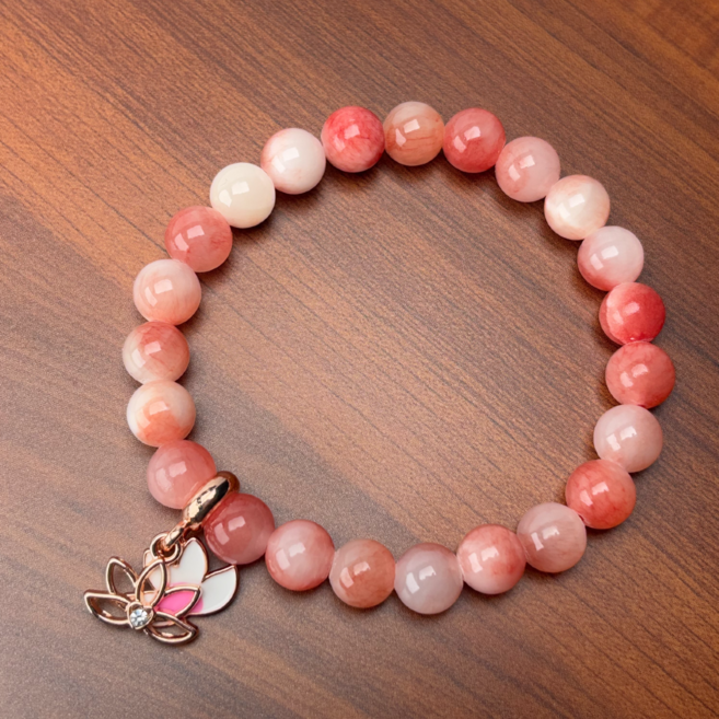 오지끄 O.JIK 옴마니반메훔 육자진언 페르시아 천연 옥 코레존 평온 팔찌