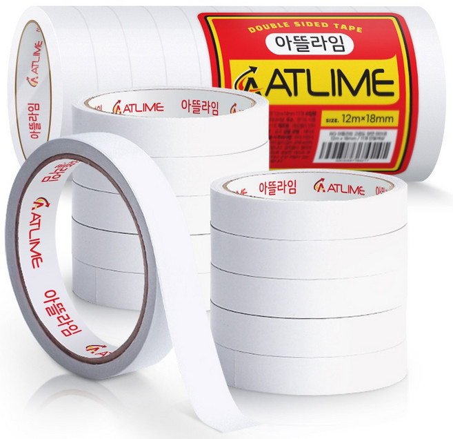 아뜰라임 자국없는 고점도 반투명 양면 테이프 12m x 18mm, 11개