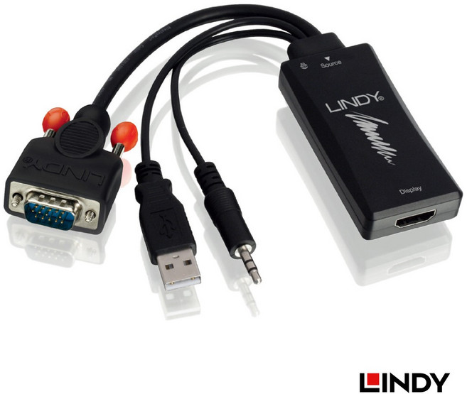 LINDY 林帝 VGA 音源 TO HDMI 1080P 轉接器, 1個