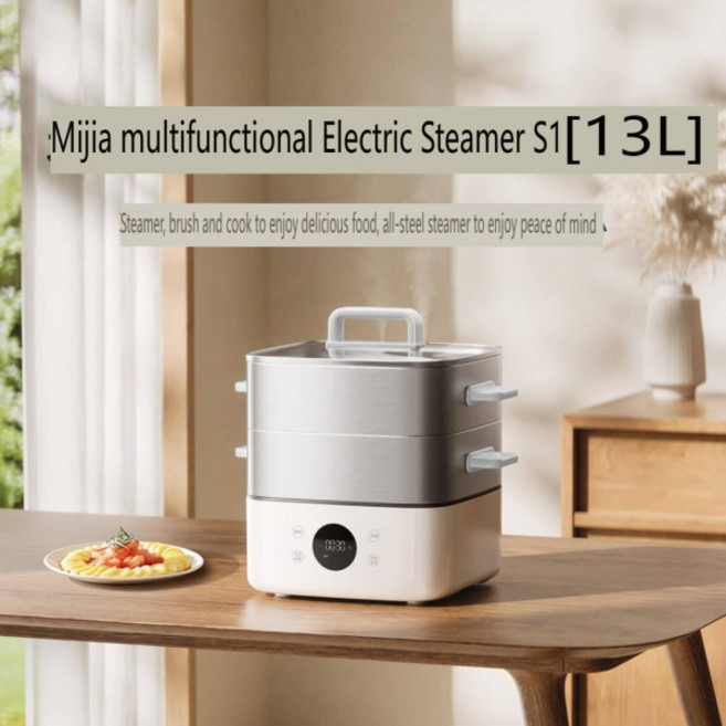 XIAOMI MIJIA 다기능 전기 찜기 S1 13L 압력 멀티 쿠커 음식 따뜻하게 1500W 304 스테인레스 스틸 MES03, 04 add UK plug