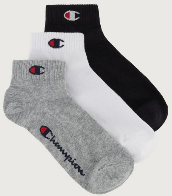 매장정품 CHAMPION C로고 쿼터랭스 삭스 3PACK Grey White Black CHPU252EISC030GW 293314